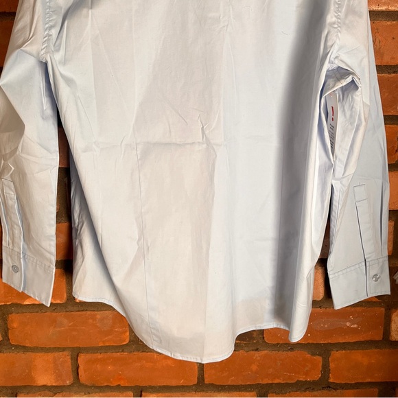 NWT Bardot Classic Stretchy Collared Button Down Shirt Cornflower Blue M - Picture 8 of 12
